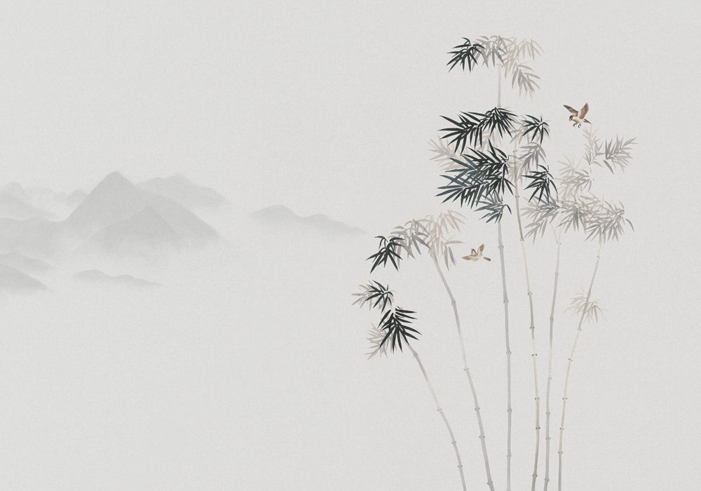 Beetle Mural Bamboo Forest G22013K-B Wallpaper Fabric