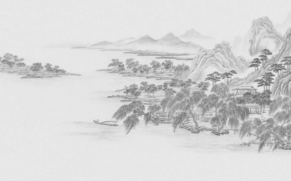 Beetle Mural Chinese Landscape G22014-C Wallpaper Fabric