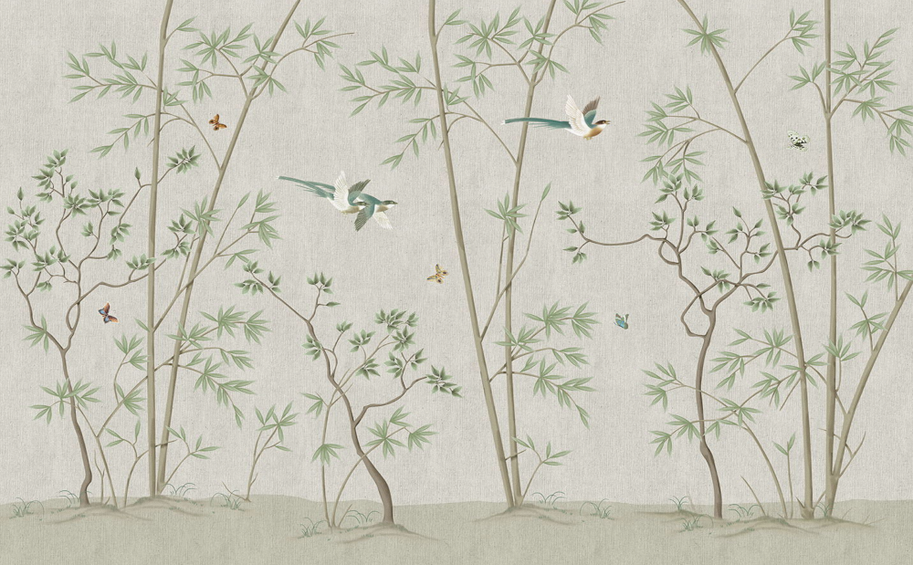 Art Xuan Mural Modern Minimalist Flower and Bird Scenery Background Wallpaper Modern Painting Custom Seamless Wall Fabric Bedroom Wallpaper Mural Pattern