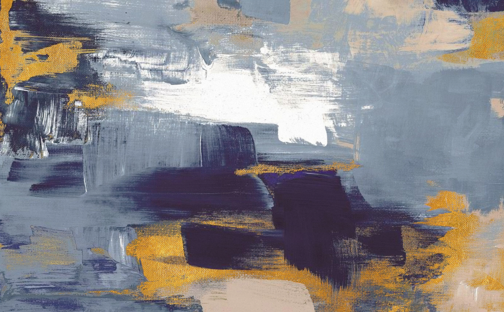 Yixuan Mural Oil Painting Golden Purple Abstract Texture YM-91021