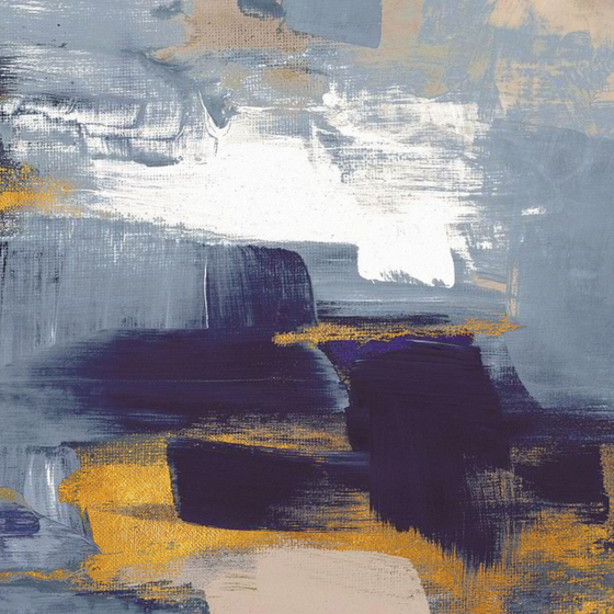 Yixuan Mural Oil Painting Golden Purple Abstract Texture YM-91021