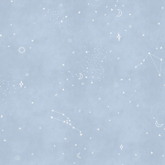 Art Xuan Mural Children's Room Wall Fabric Light Blue Lines Constellation