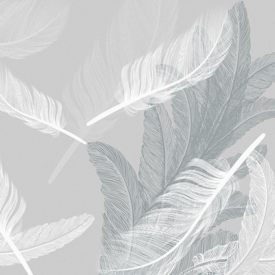 Nordic Bedroom Background Wall Mural 3D Model in Feather Light Color