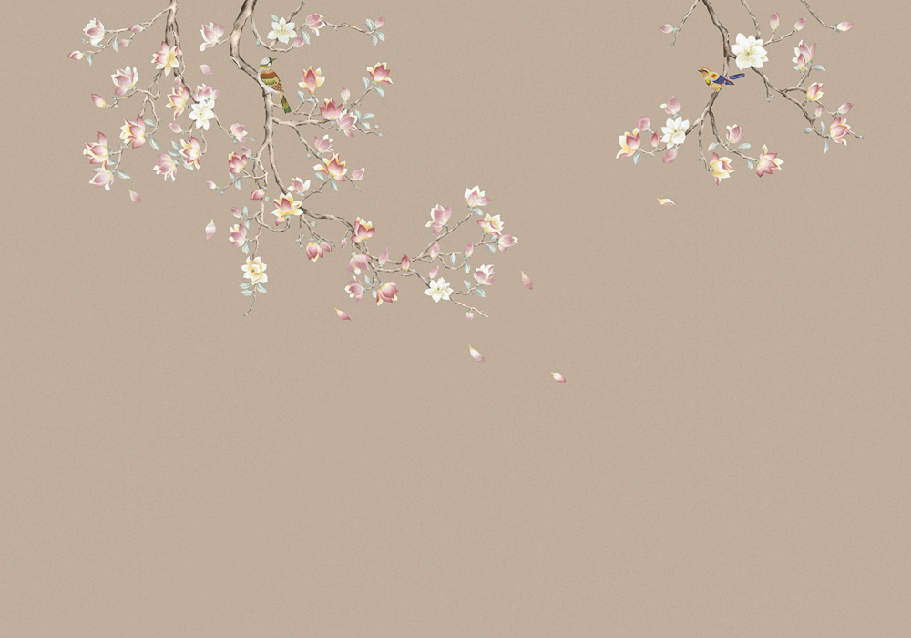 Beetle Inca embroidery-wallpaper wall covering