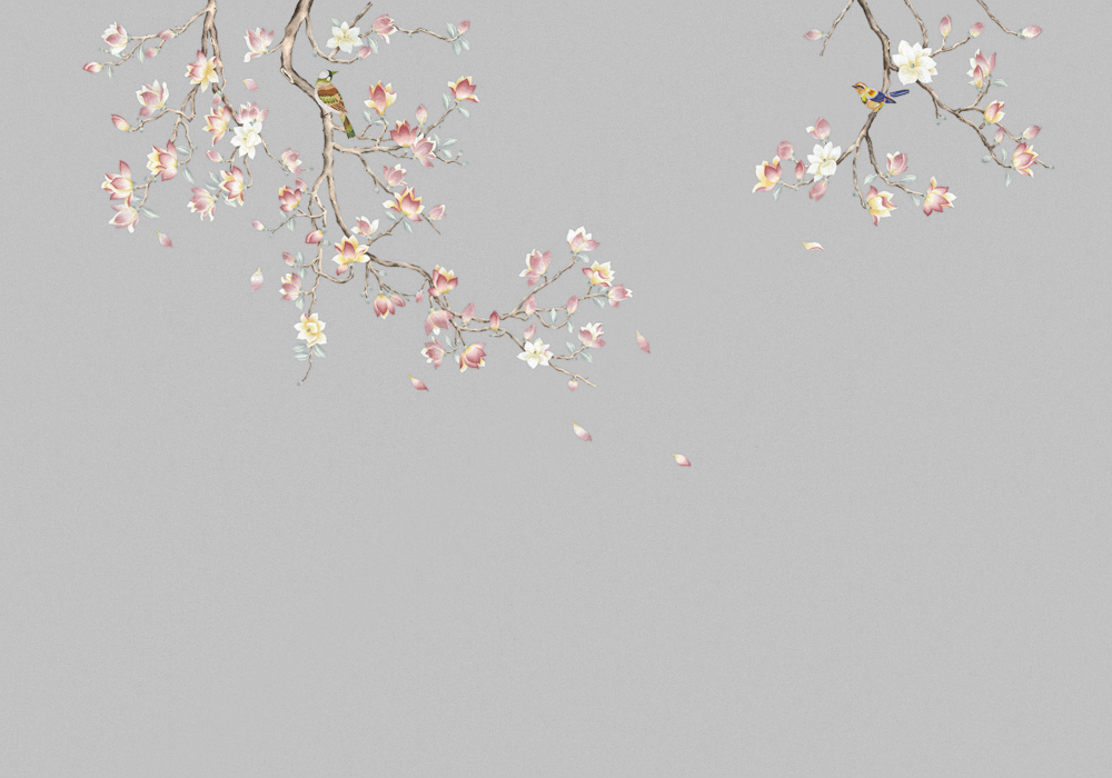 Beetle Inca embroidery-wallpaper wall covering