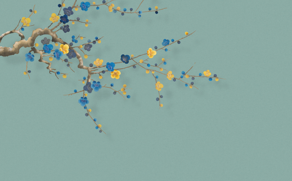 Beetle Inca embroidery-wallpaper wall covering