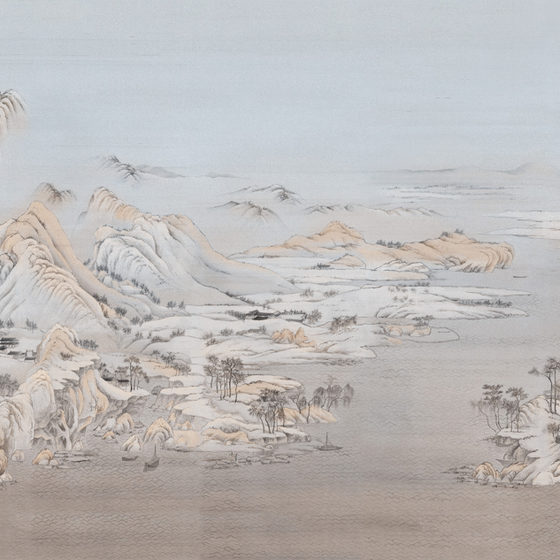 Beetle Inca embroidery-wallpaper wall covering