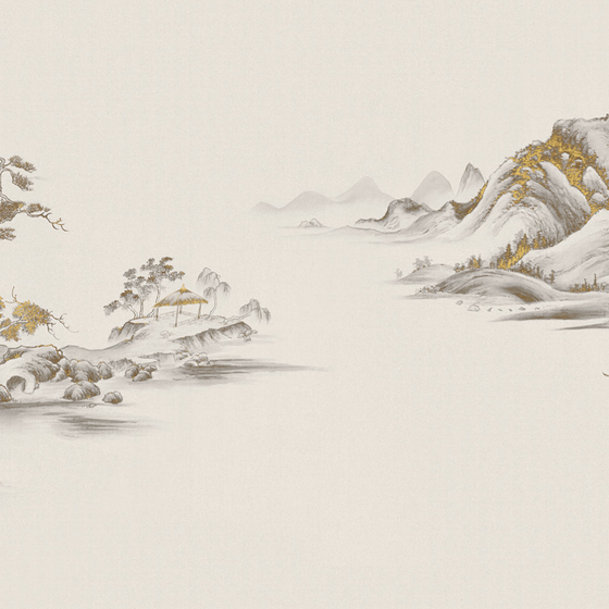 Beetle Inca embroidery-wallpaper wall covering