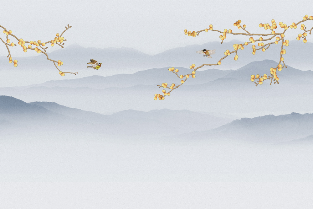 Beetle Inca embroidery-wallpaper wall covering