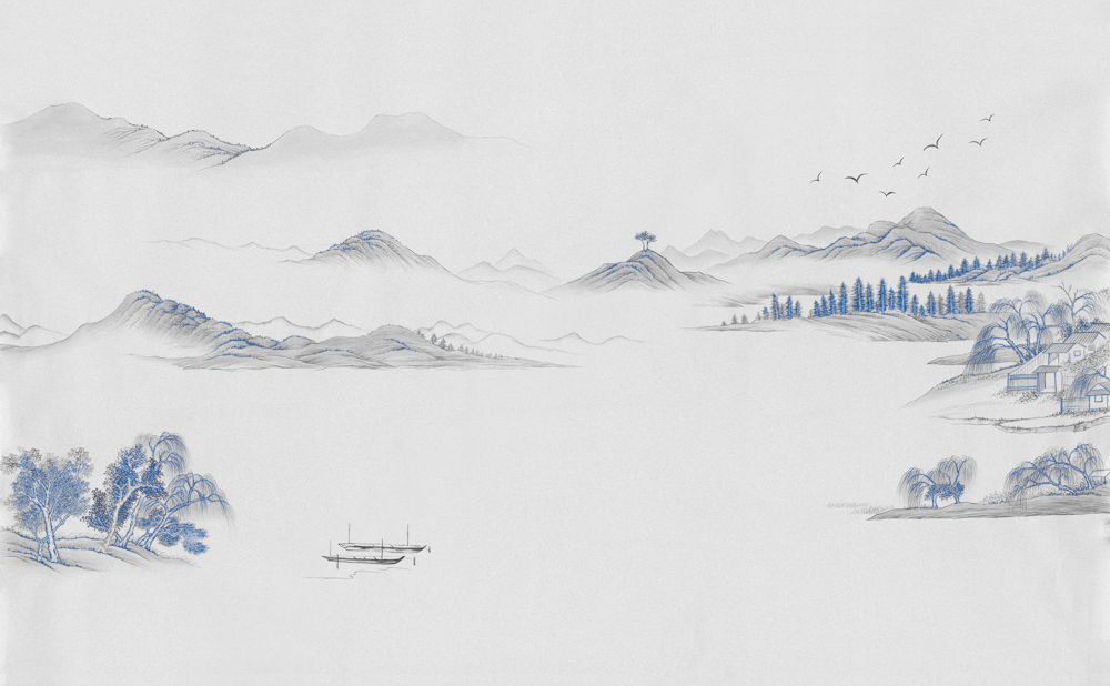 Beetle Inca embroidery-wallpaper wall covering