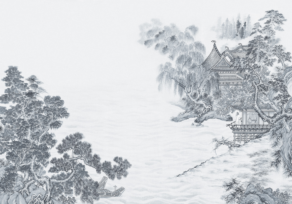 비틀 벽화 중국 경관 G22016K-D 벽지 원단