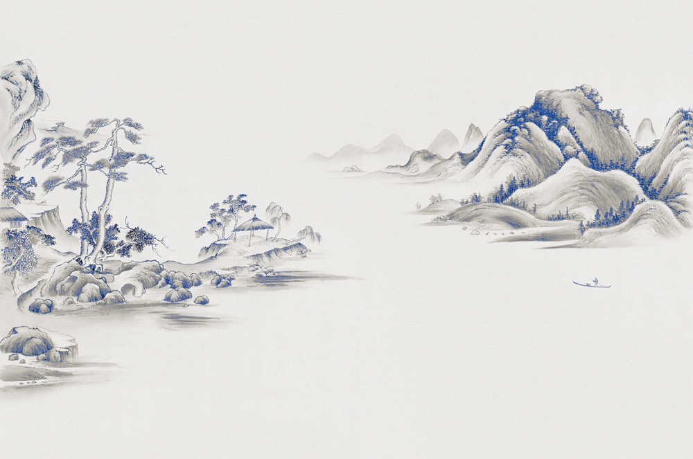 Beetle Mural Chinese Landscape G22022K-C Wallpaper Fabric