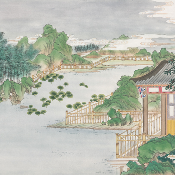 Beetle Mural Chinese Landscape G22019-A Wallpaper Fabric