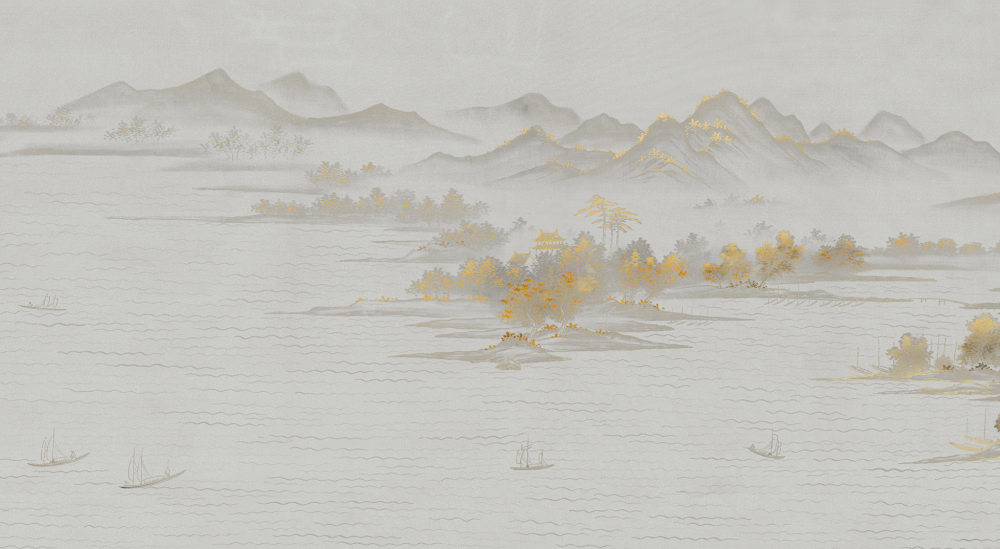 Beetle Mural Chinese Landscape G22046-A Wallpaper Fabric