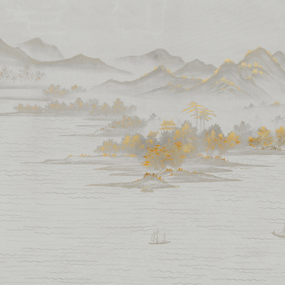 Beetle Mural Chinese Landscape G22046-A Wallpaper Fabric