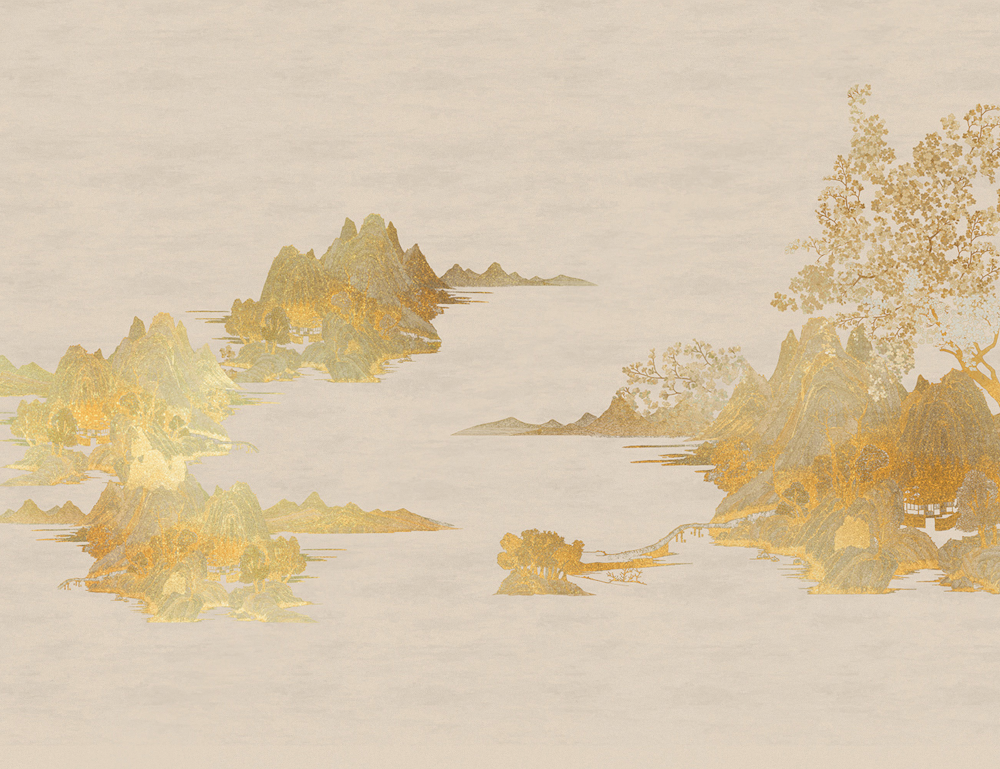 Beetle Mural Chinese Landscape G22027K-C Wallpaper Fabric