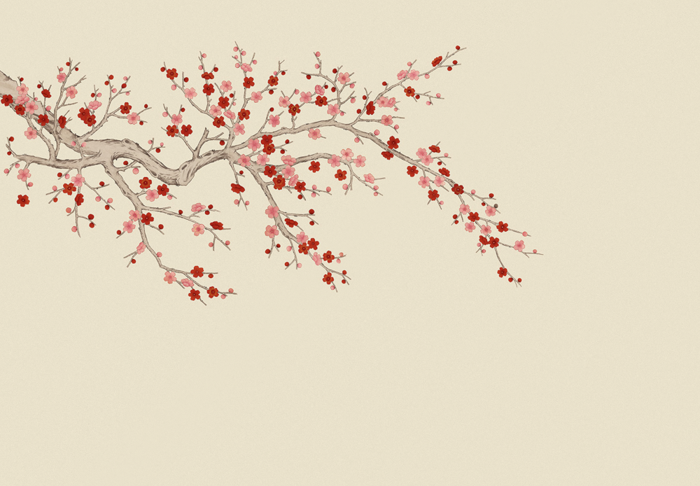 Beetle Mural Chinese Plum Blossom G22026K-C Wallpaper