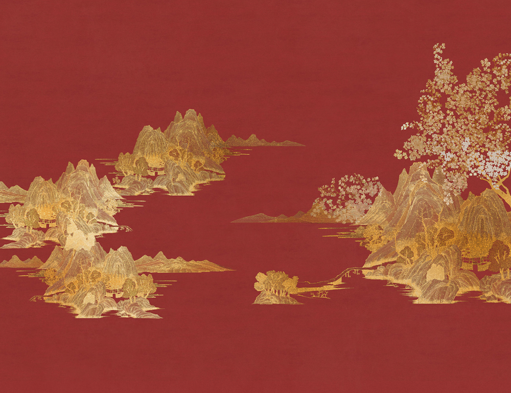 Beetle Mural Chinese Landscape G22027K-A Wallpaper Fabric