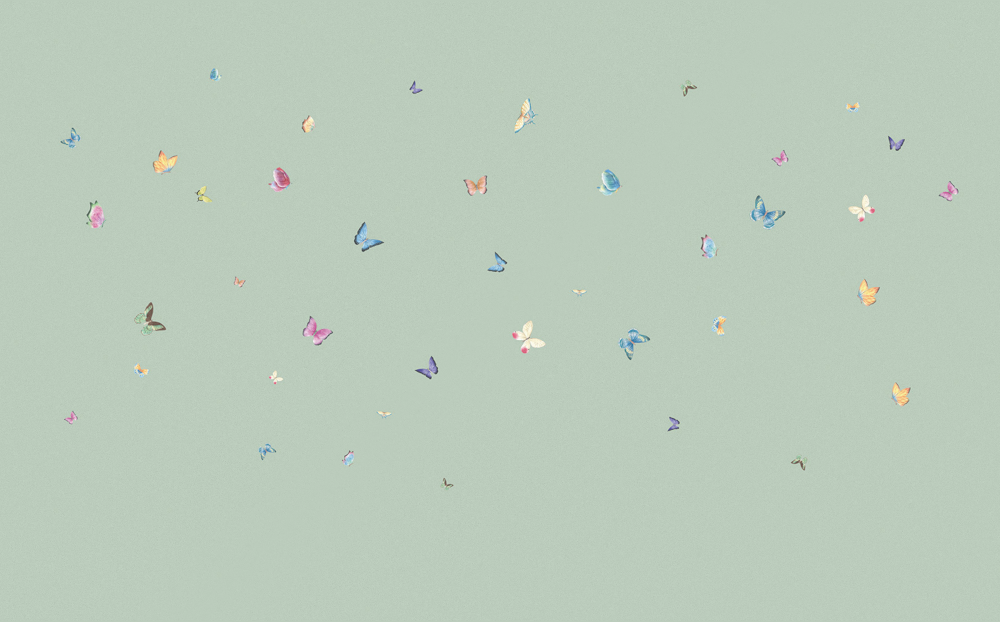 Beetle Mural Style Butterfly G22025K-B Wallpaper Fabric