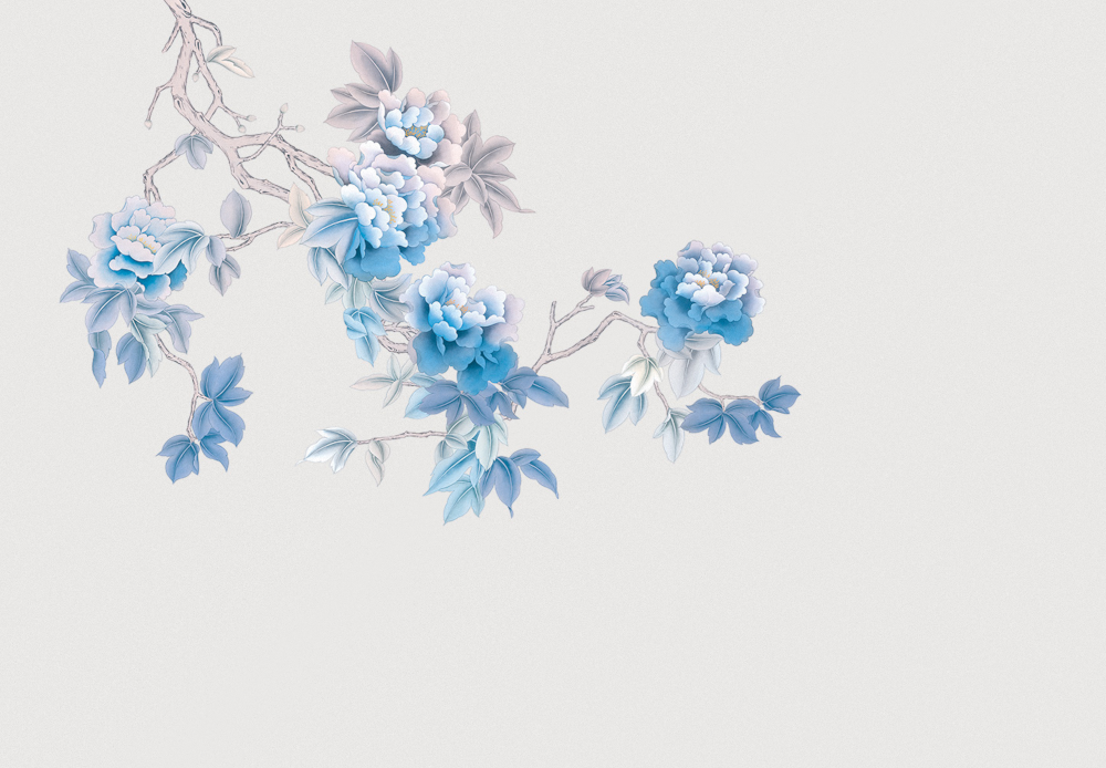 Beetle Mural Chinese Peony G22024-B Wallpaper Fabric