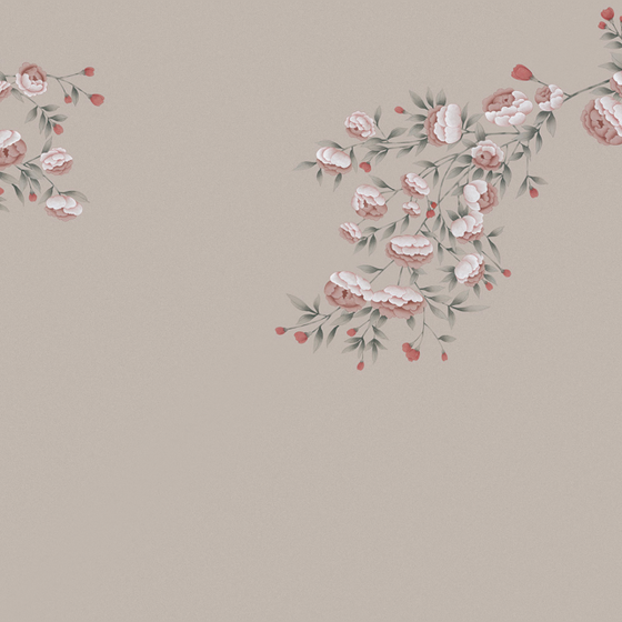 Beetle Mural Chinese Floral Wallpaper Fabric 3D Model