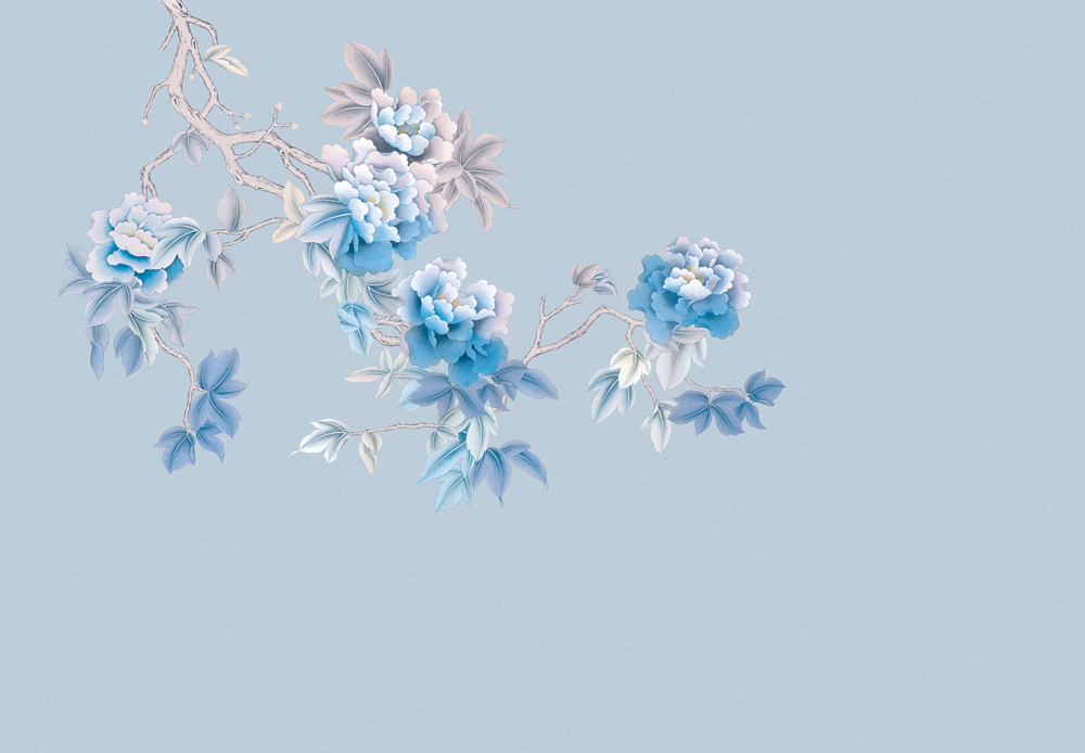 Beetle Mural Chinese Peony G22024-A Wallpaper Fabric