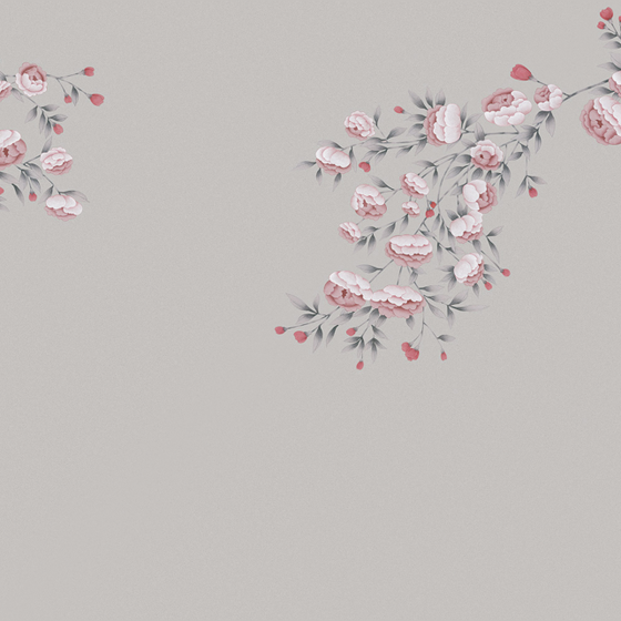 Beetle Mural Chinese Floral Wallpaper 3D Model