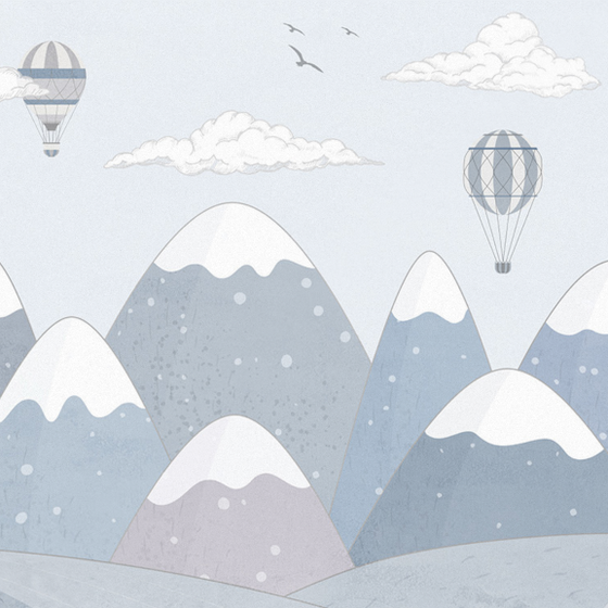 Hot Air Balloon Wallpaper 3D Model - Children's Room