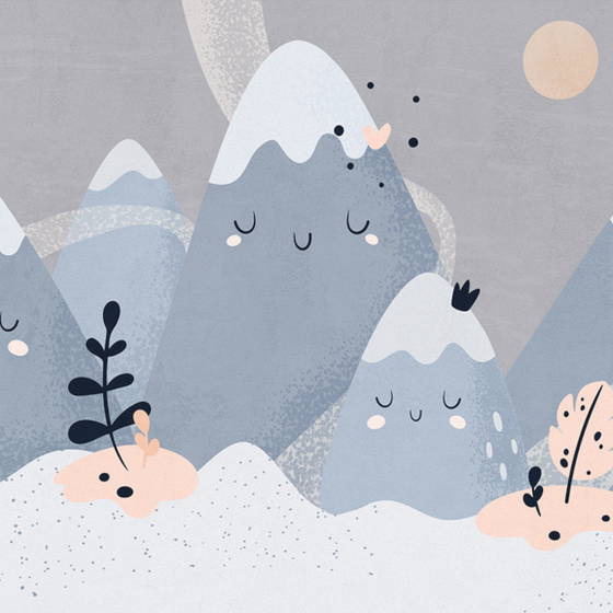 Hand-Painted Children's Room Wallpaper 3D Model