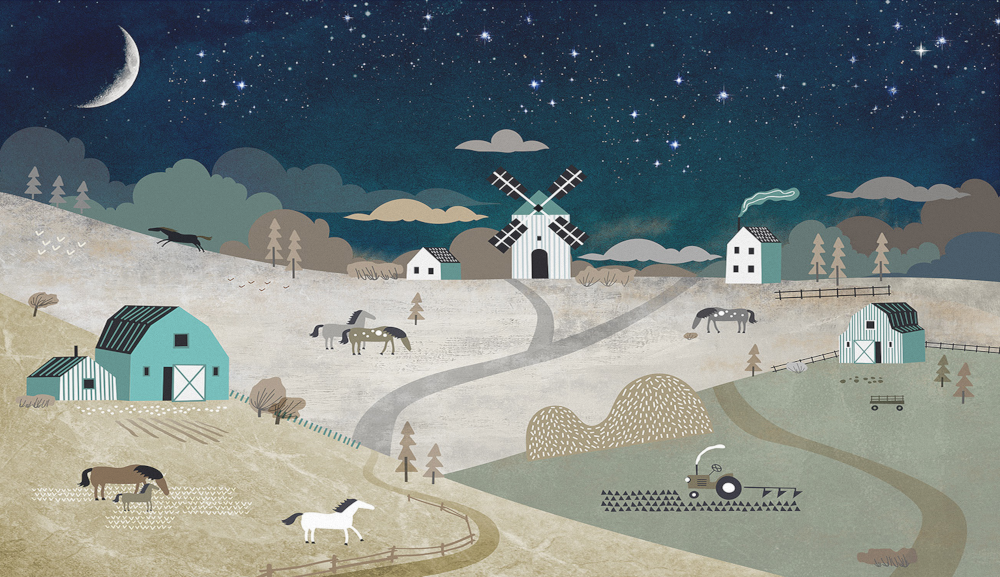 Custom Dark-Toned Horse Theme Wallpaper