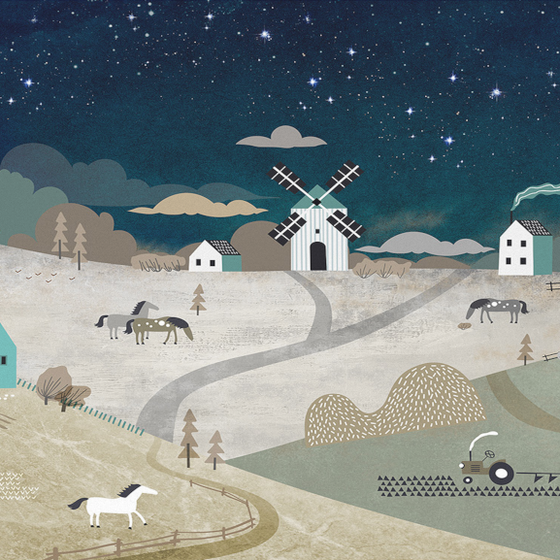 Custom Dark-Toned Horse Theme Wallpaper