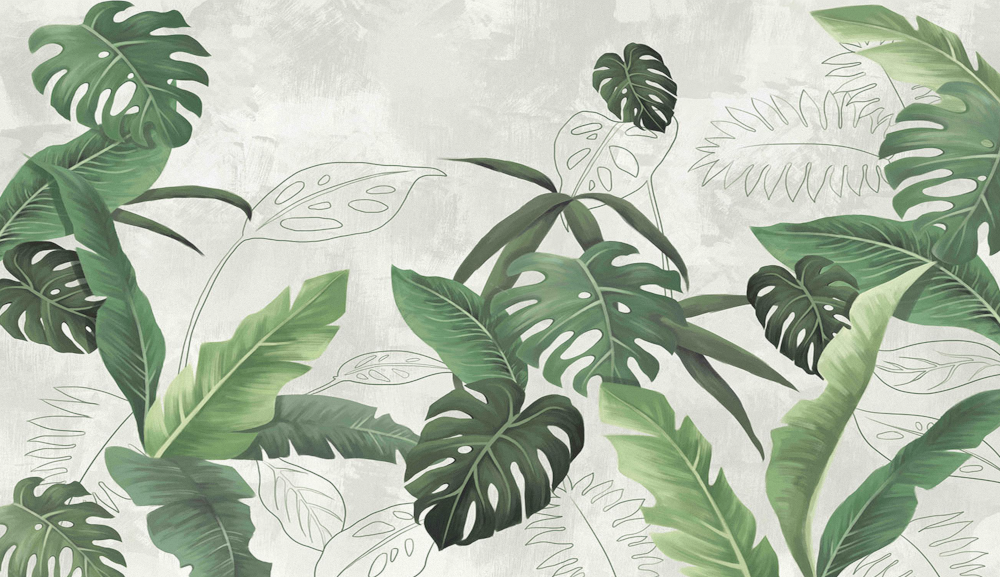 Art Xuan Mural Tropical Rainforest Plants - Banana Plant