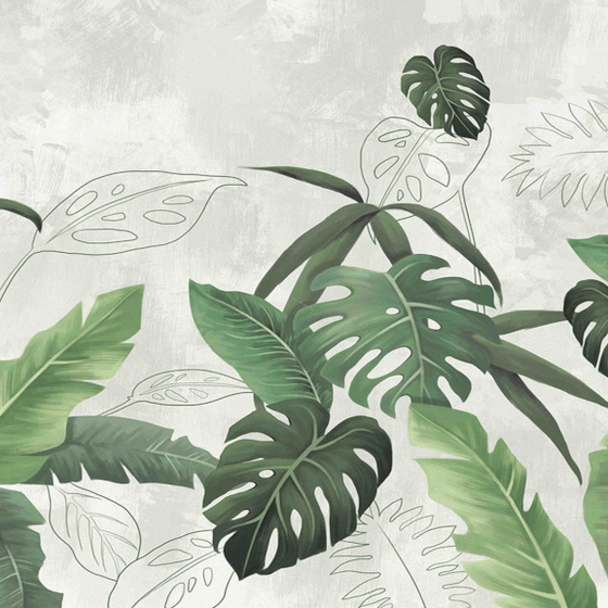 Art Xuan Tropical Rainforest Plants Mural 3D Model