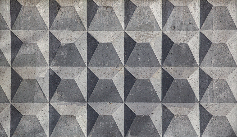 Art Xuan Mural - Retro Cement Gray 3D Pattern Custom Wall Fabric