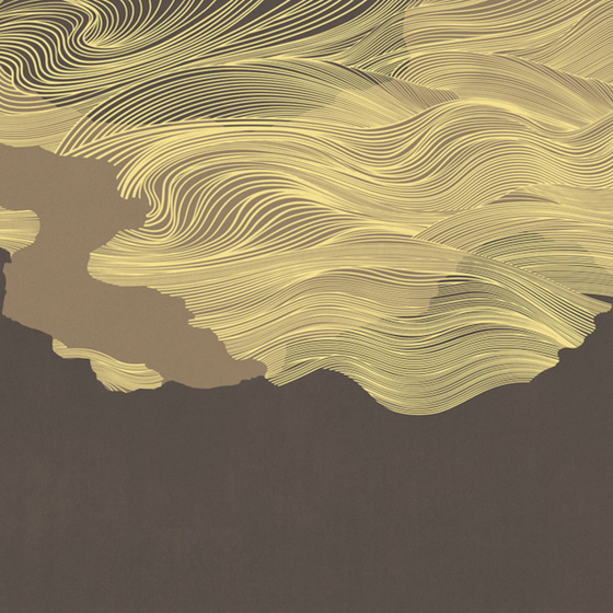 Brown Chinese Texture Beetle Mural Wallpaper