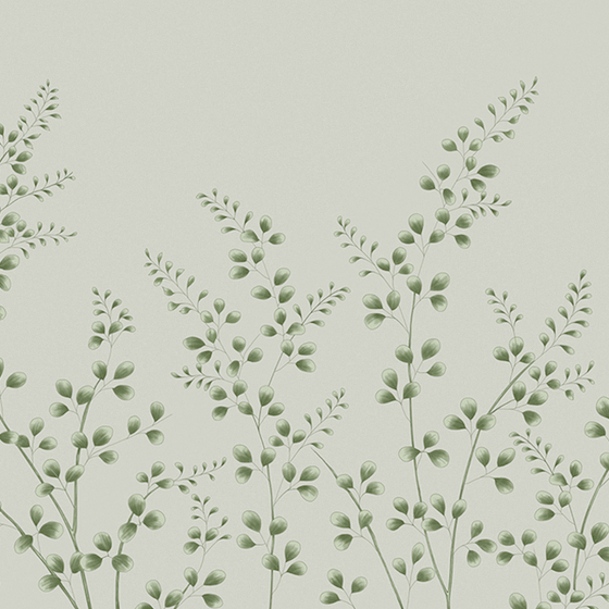 Chinese Hand-Painted Blue Wall Cloth Mural in Earth Color