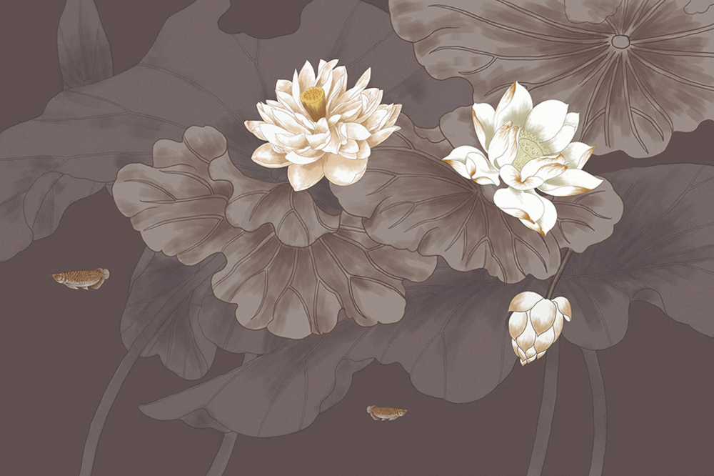 Jia blue wall cloth wall cloth background wall original mural Chinese hand-painted