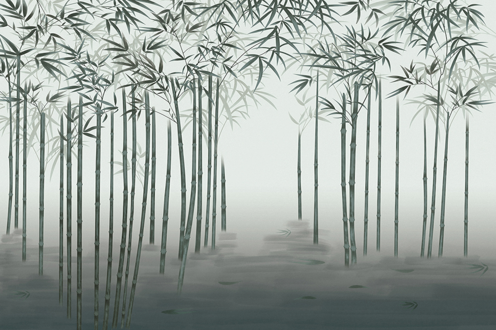 Jia blue wall cloth wall cloth background wall original mural Chinese hand-painted