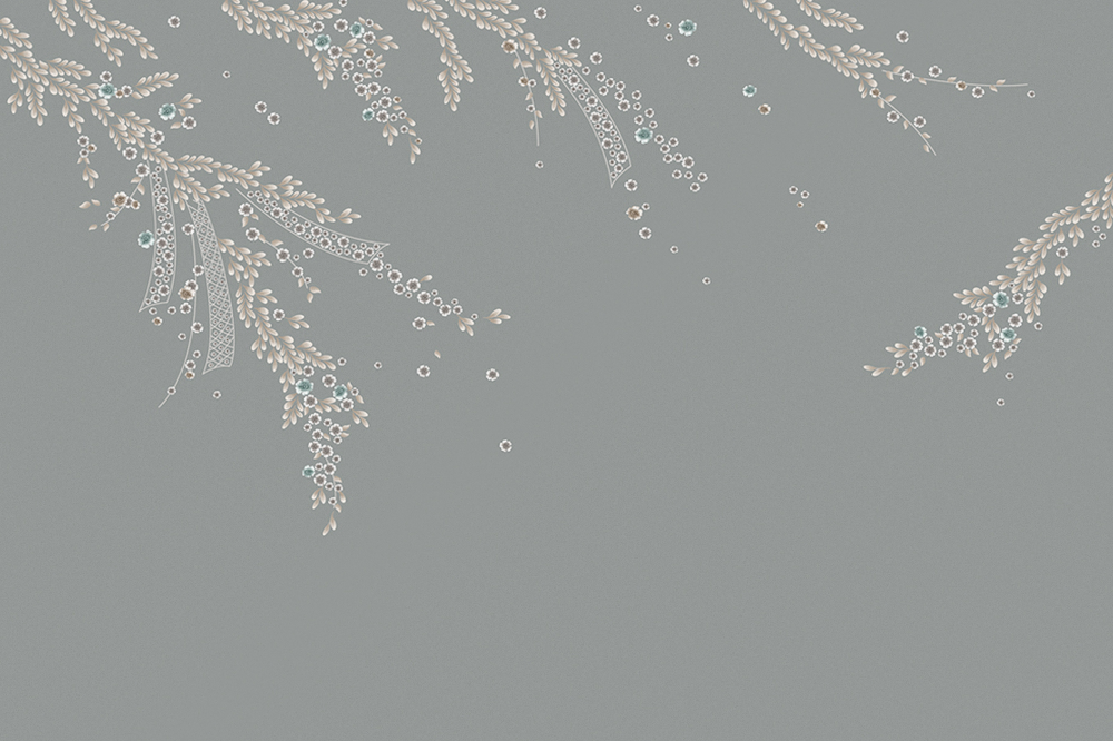 Jia blue wall cloth wall cloth background wall original mural Chinese hand-painted