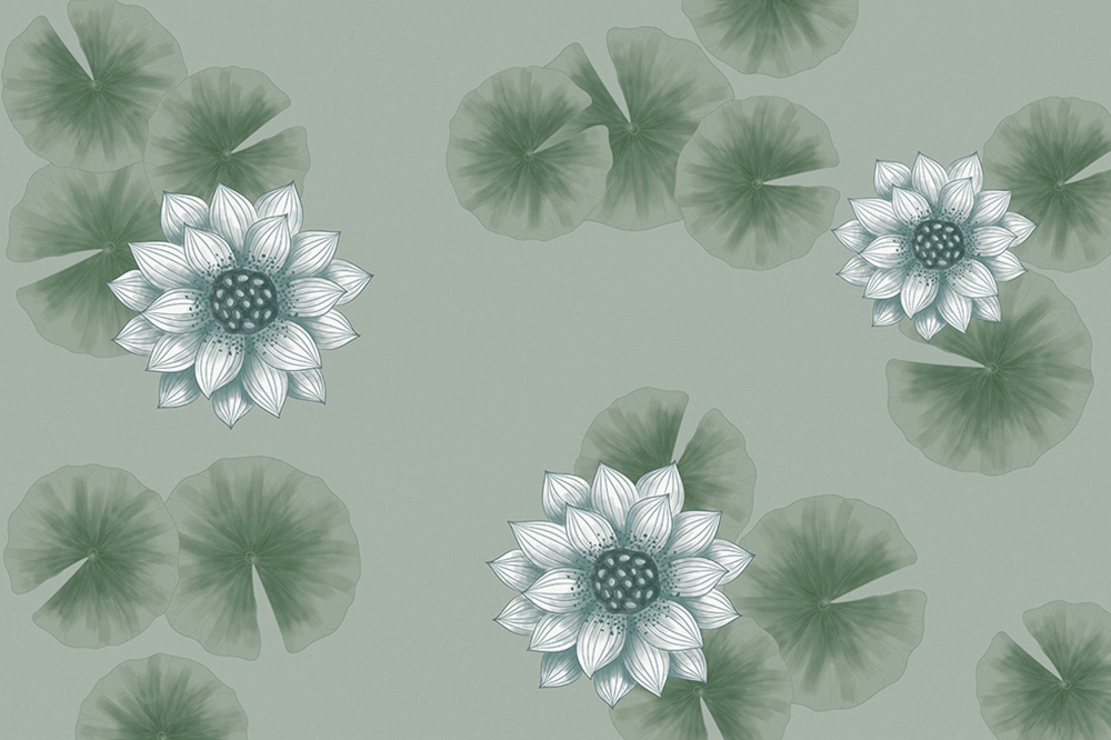 Jia blue wall cloth wall cloth background wall original mural Chinese hand-painted