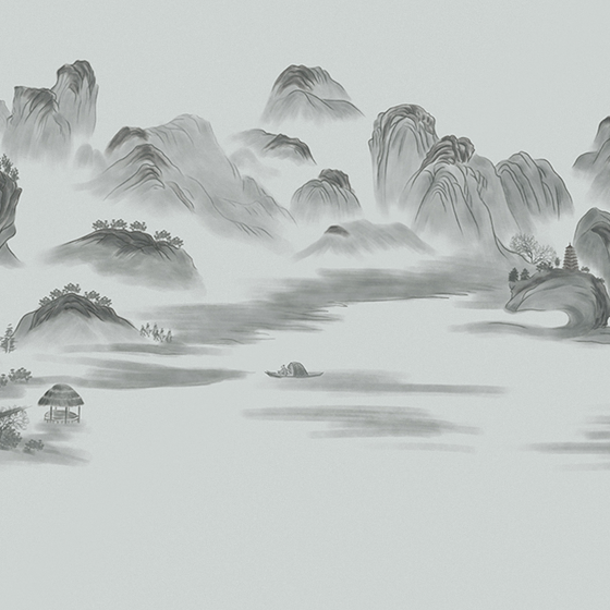 Gray Wall Cloth Background Mural 3D Model for Interiors