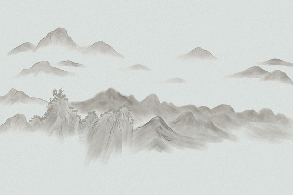 Jia blue wall cloth wall cloth background wall original mural Chinese hand-painted