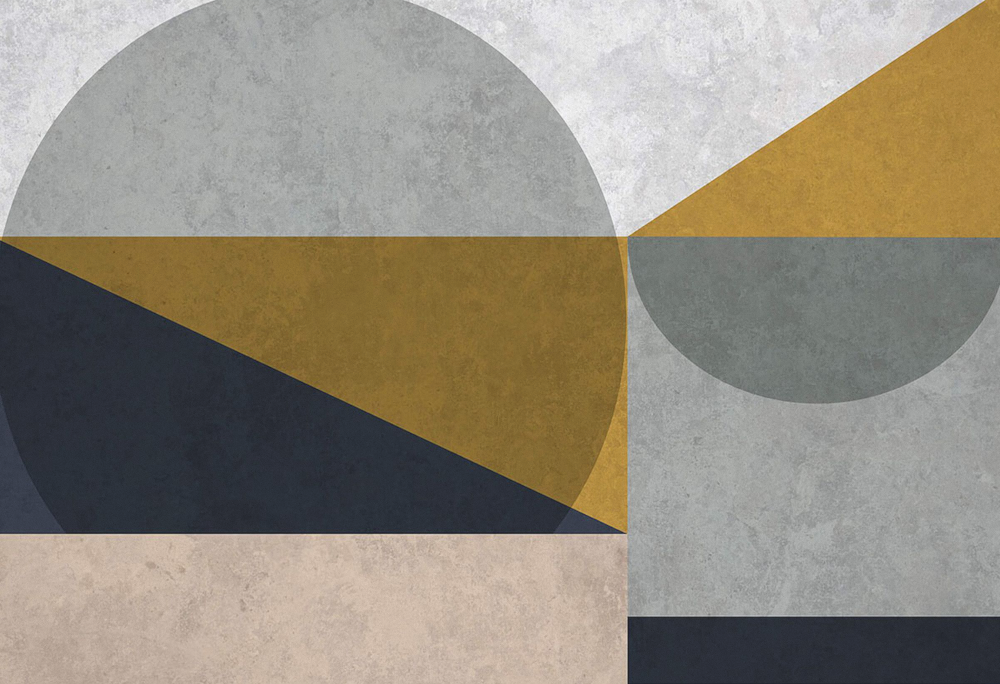 Abstract Color Block Retro Wallpaper 3D Model in Beige