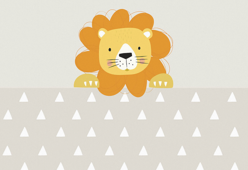 Golden Custom Lion Hand-Drawn Animal Wallpaper 3D Model