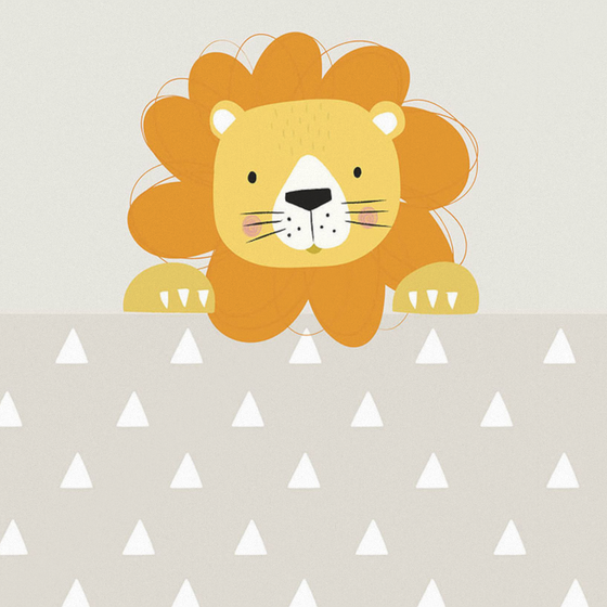 Golden Hand-Drawn Lion Wallpaper 3D Model for Unique Interiors