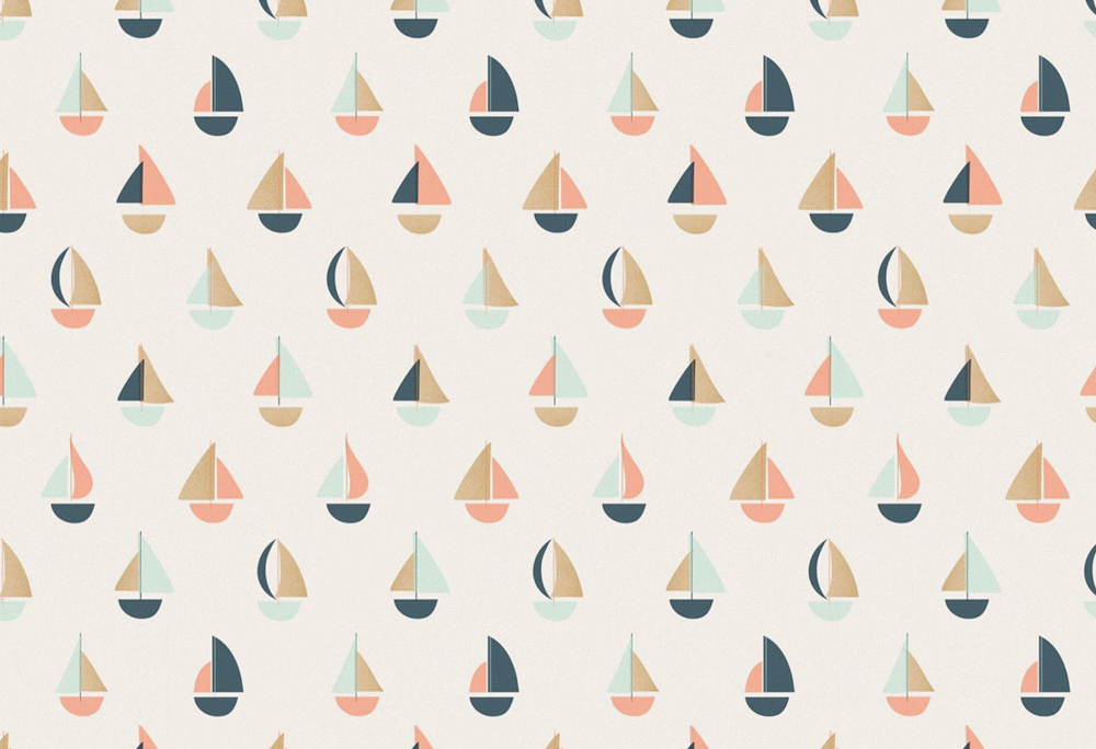 Cute Little Boat Children's Room Background Wallpaper - Yixuan Mural