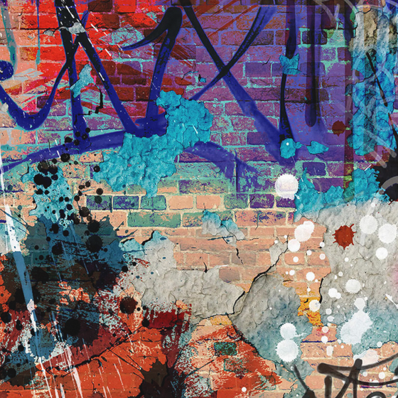 Creative Graffiti Art Wallpaper 3D Model in Blue