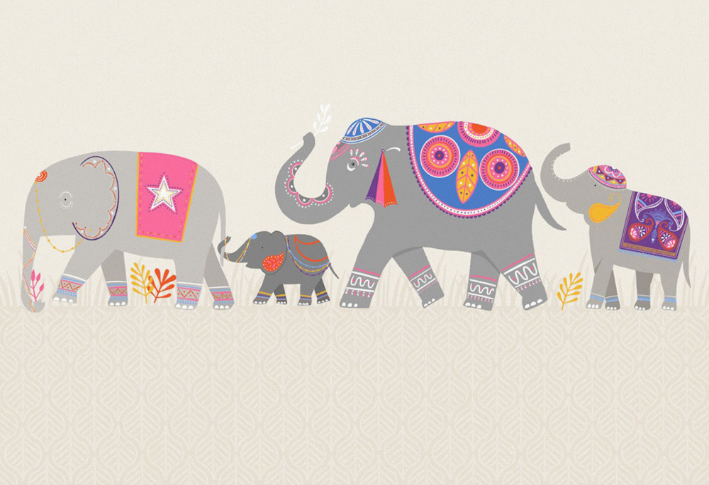 Hand-Painted Cartoon Animal Wallpaper for Children's Room