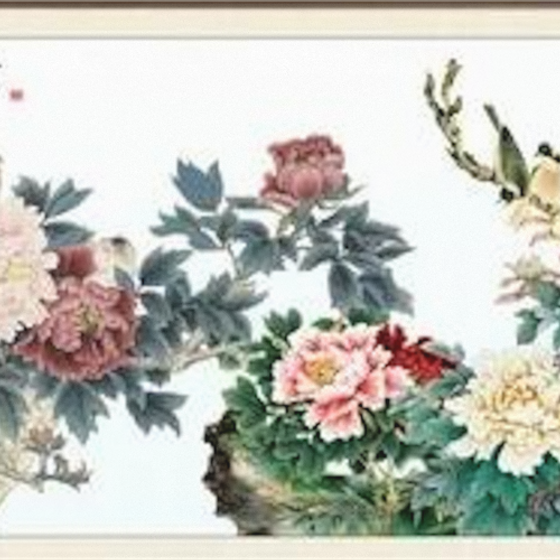 Traditional Chinese Green Painting 3D Model