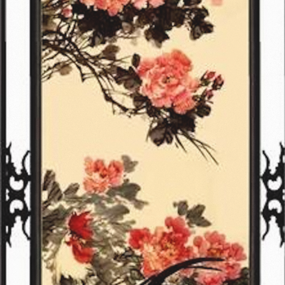 Traditional Yellow Chinese Painting 3D Model